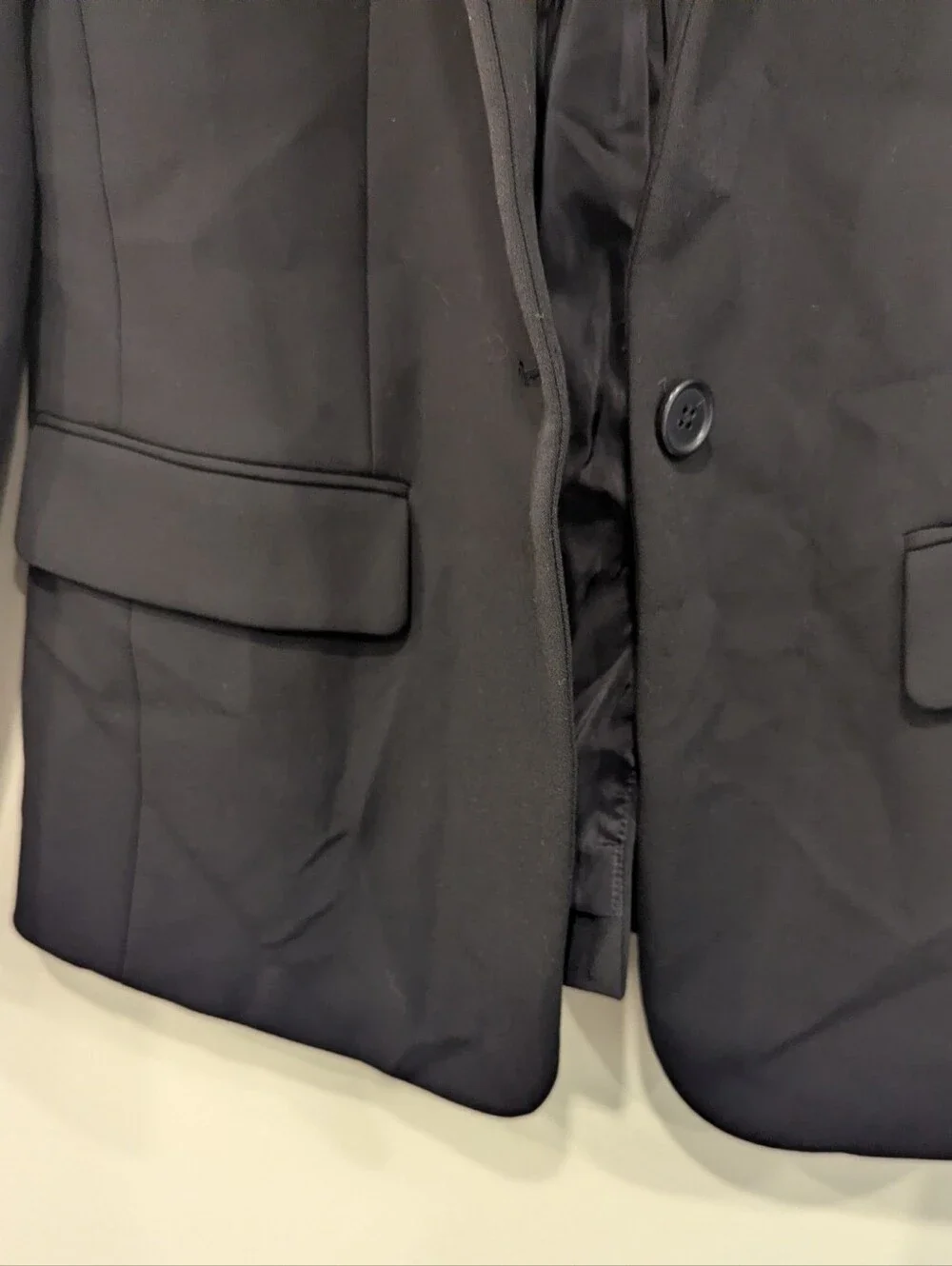 J. Crew Black Regent One Button Closure Blazer Size 8